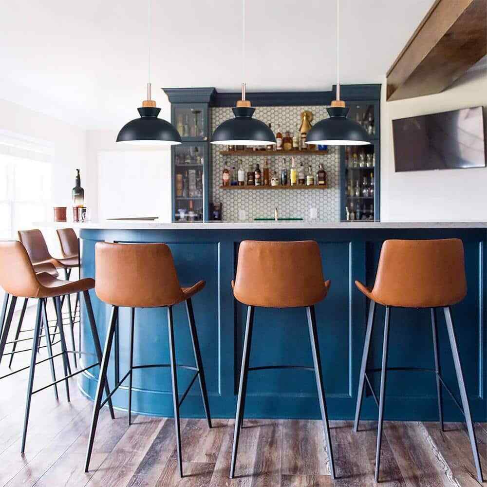 RRTYO Matisse 1-Light Blue Single Dome Pendant Light with Metal Shade