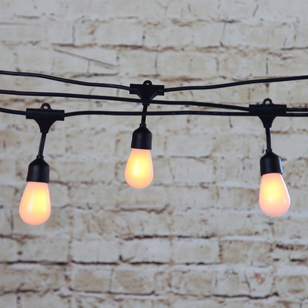 Brightech 12-Light 27 ft. Black Outdoor Solar Hanging LED String Lights