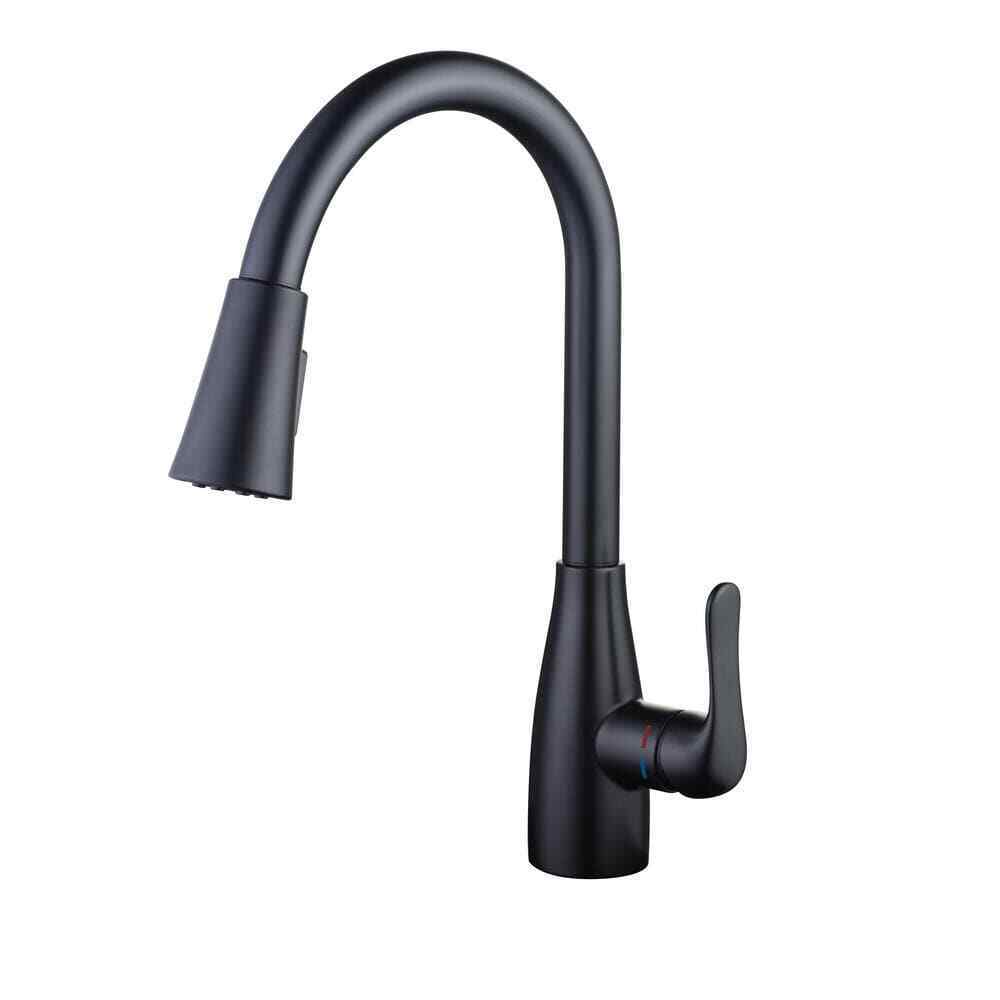Glacier Bay McKenna Single-Handle Pull-Down Sprayer Kitchen Faucet Matte Black