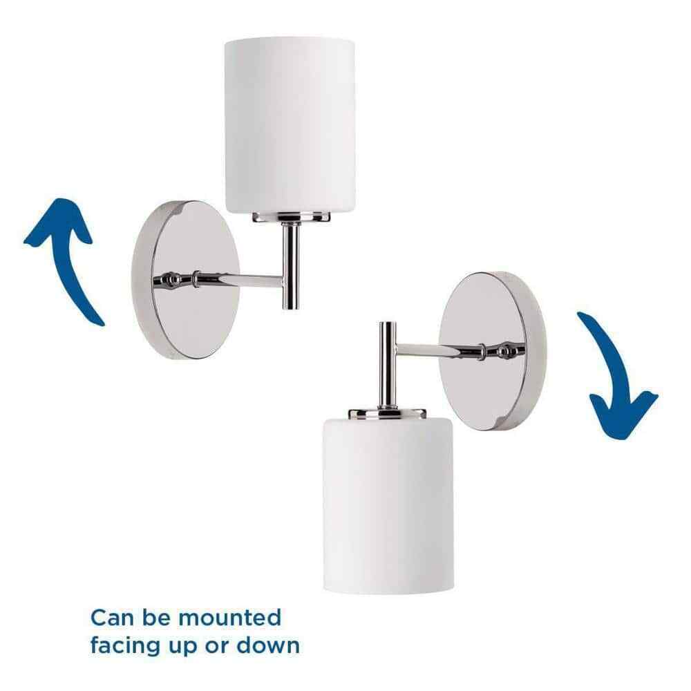 Progress Lighting Replay Collection 1-Light Polished Nickel Vanity Wall Light