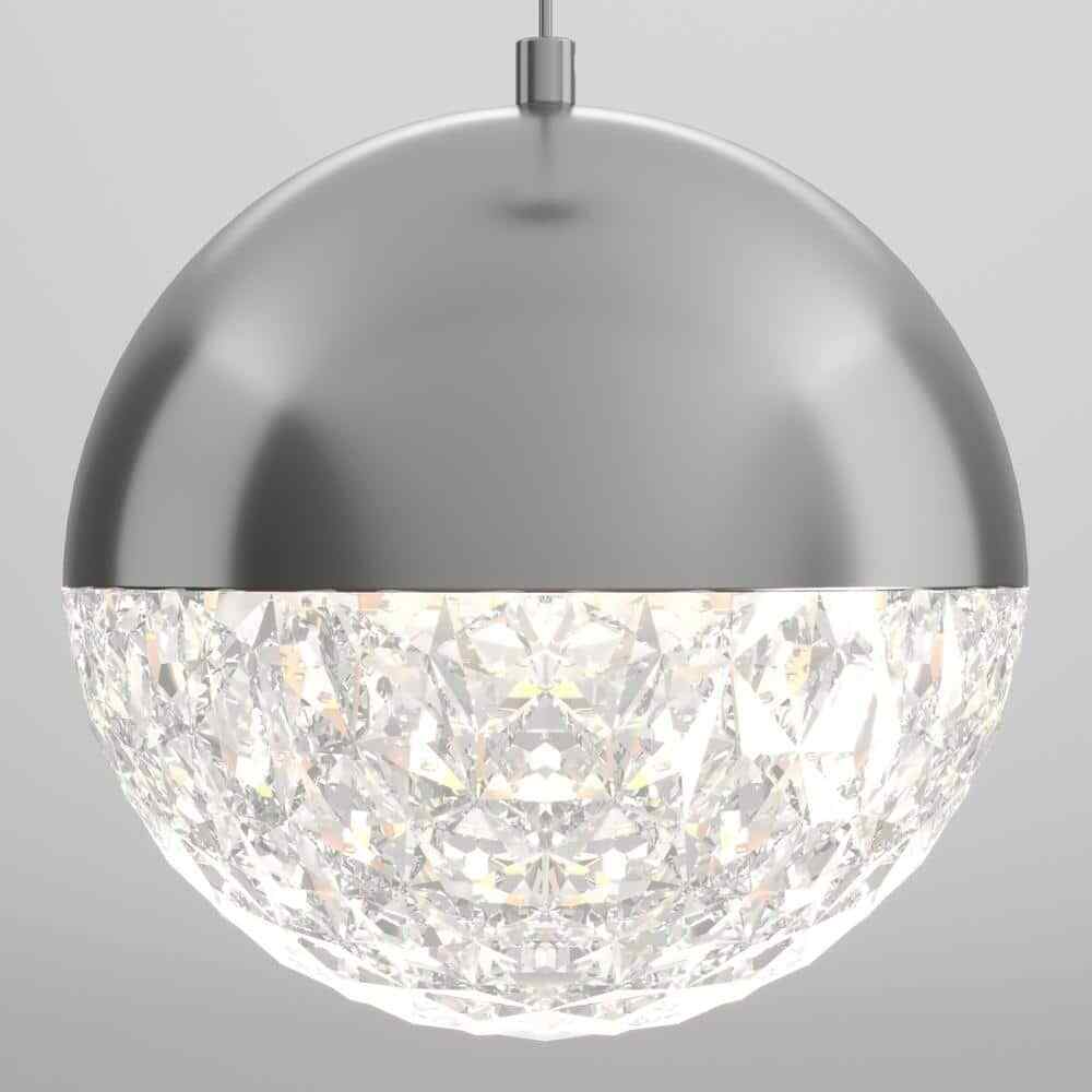 Artika Carat Ball 15-Watt Chrome LED Mini Pendant Light Fixture Kitchen Island