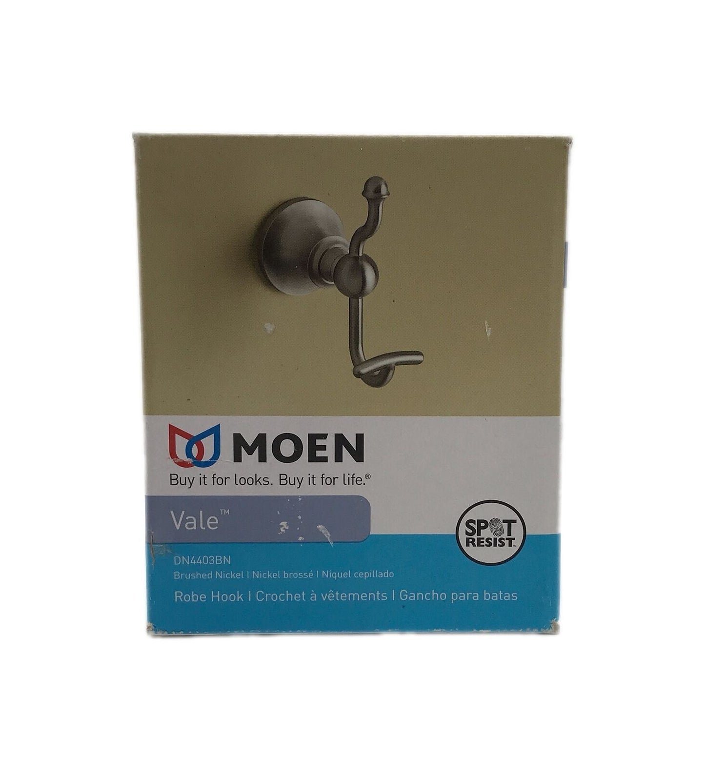 MOEN Vale Double Robe Hook in Spot Resist Brushed Nickel DN4403BN
