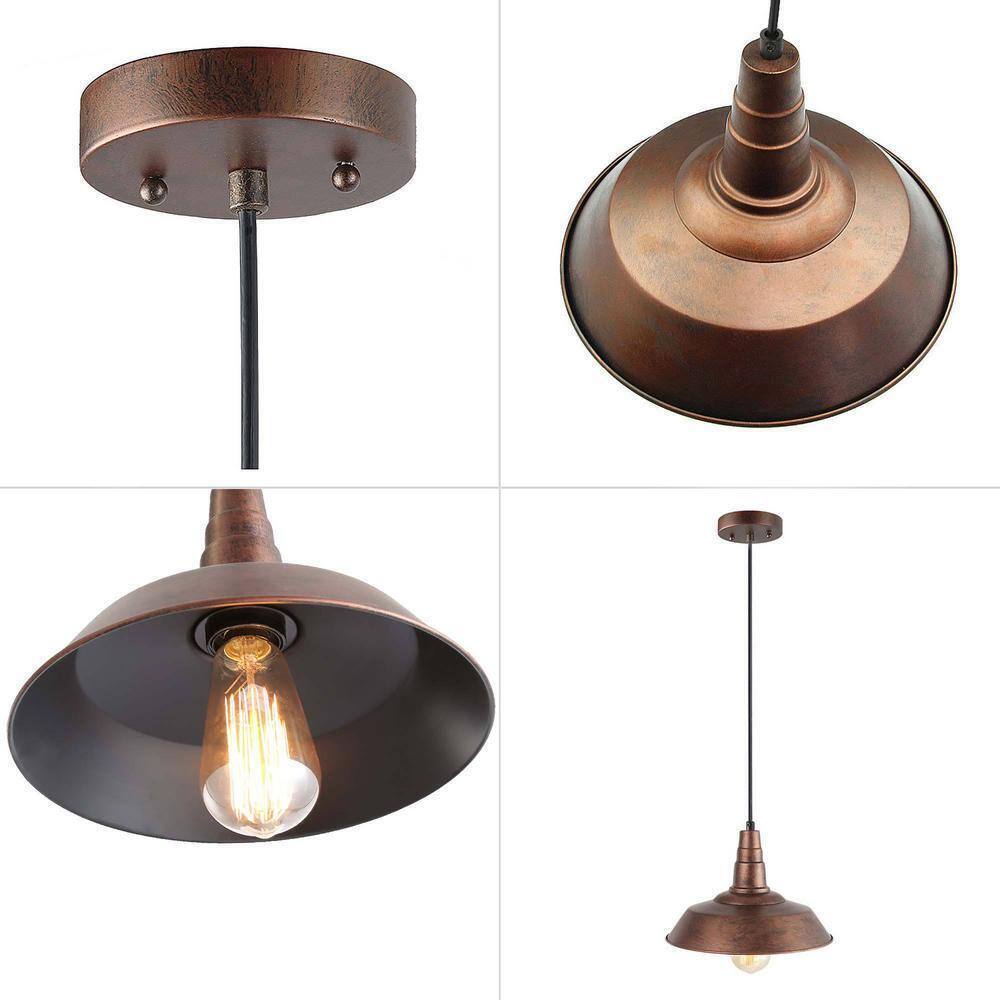LNC 1-Light Bronze Rustic Industrial Chandelier Barn Light Pendant Ceiling Light