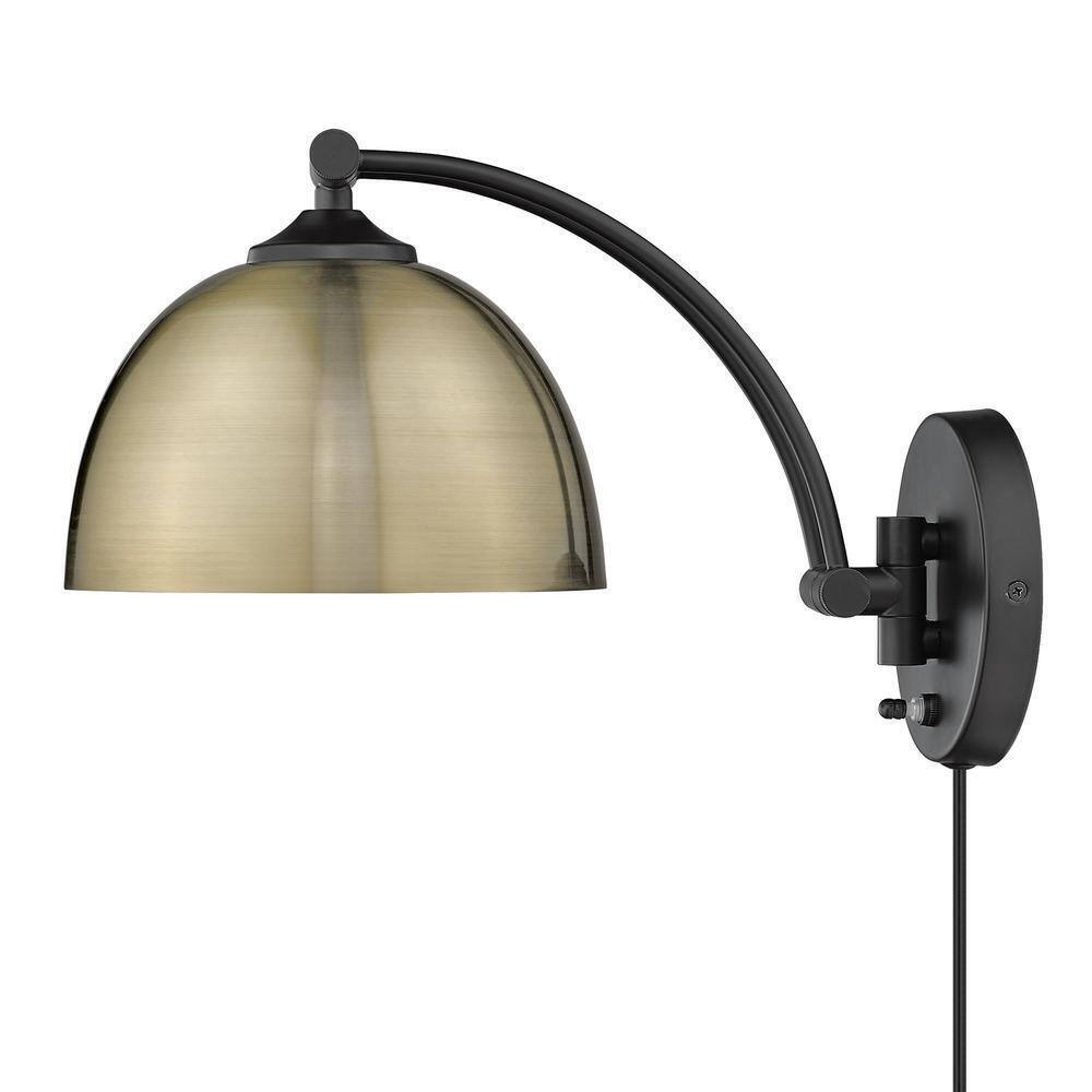 Golden Lighting Rey 8 in. Matte Black Sconce Light Fixture