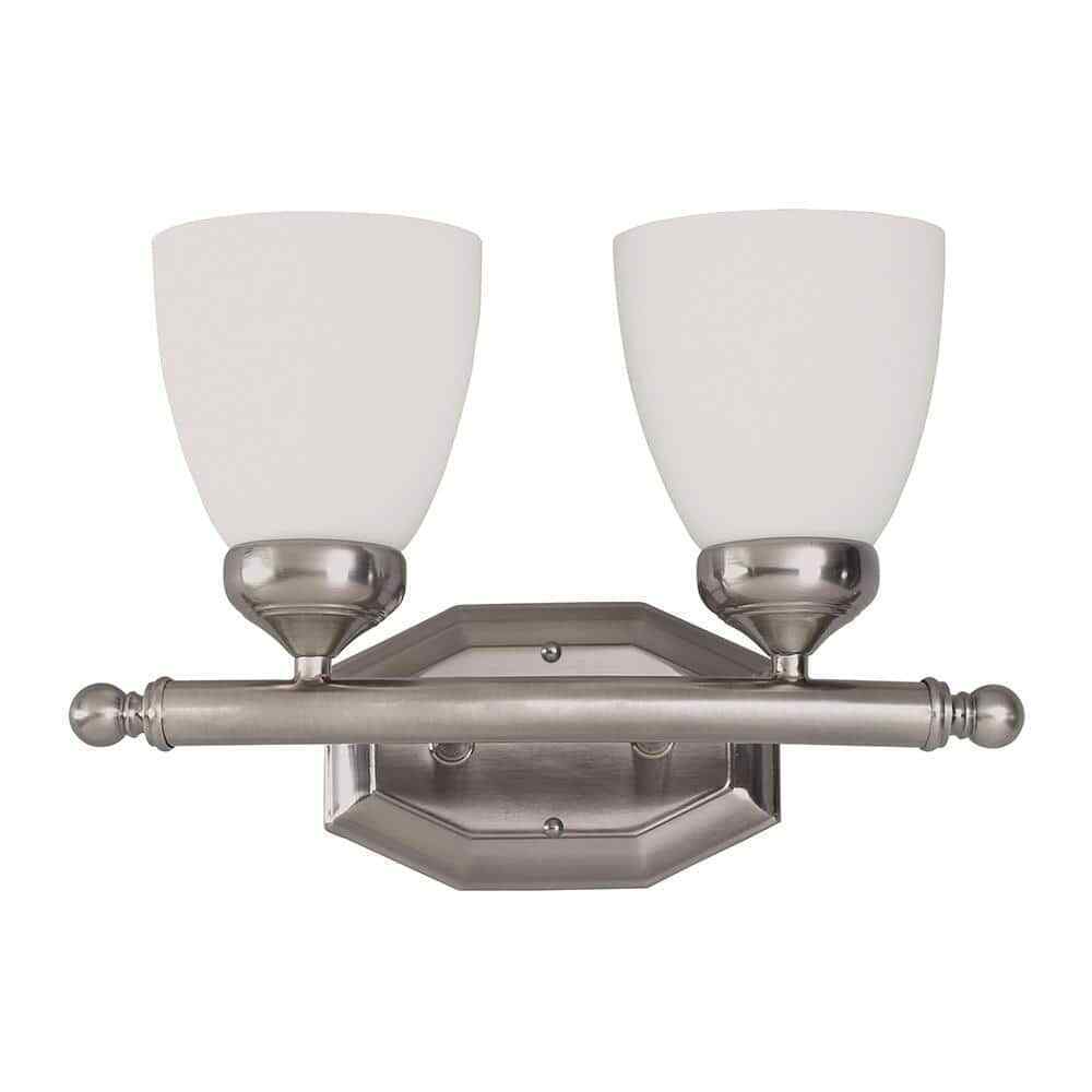 Bel Air Lighting Ashlea 2-Light Brushed Nickel Bathroom Vanity Light Fixture