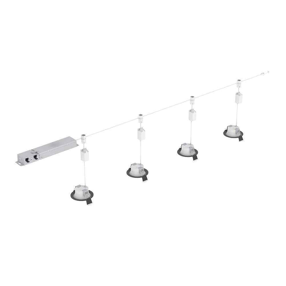 HALO QuickLink, 4 in. 2700K-5000K LED Recessed Light Baffle Trim White 8-Pack