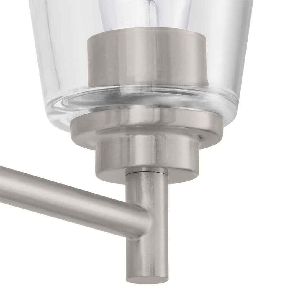 Hampton Bay 31 in. Wakefield 4-Light Brushed Nickel Vanity Light w/ Clear Glass