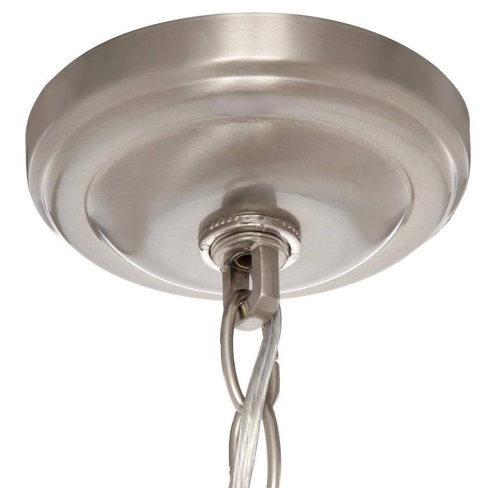 Hampton Bay 5-Light Brushed Nickel Chandelier with Frosted Glass Shades