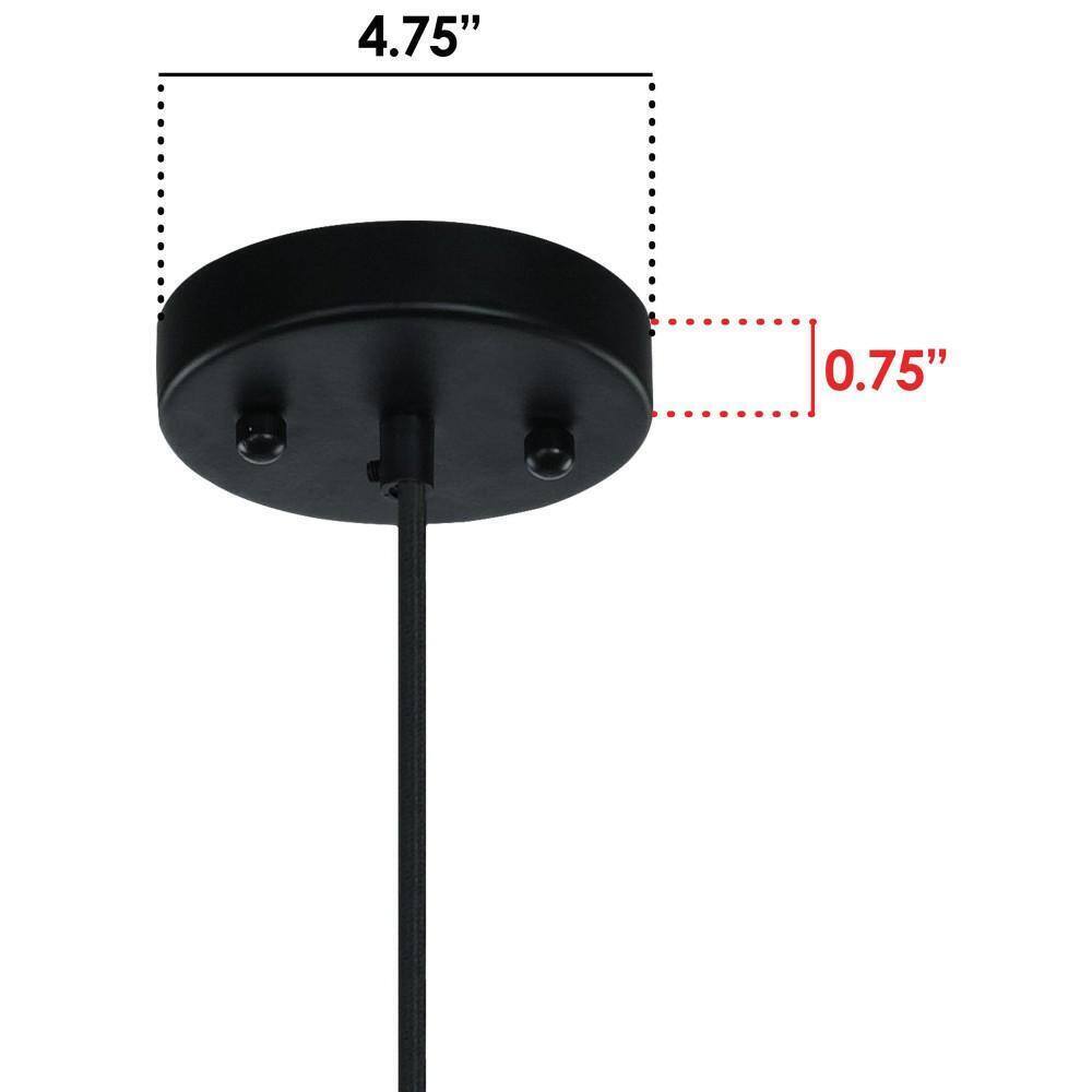 Ledpax Technology Danbury 1-Light Mini Kitchen Island Matte Black Pendant