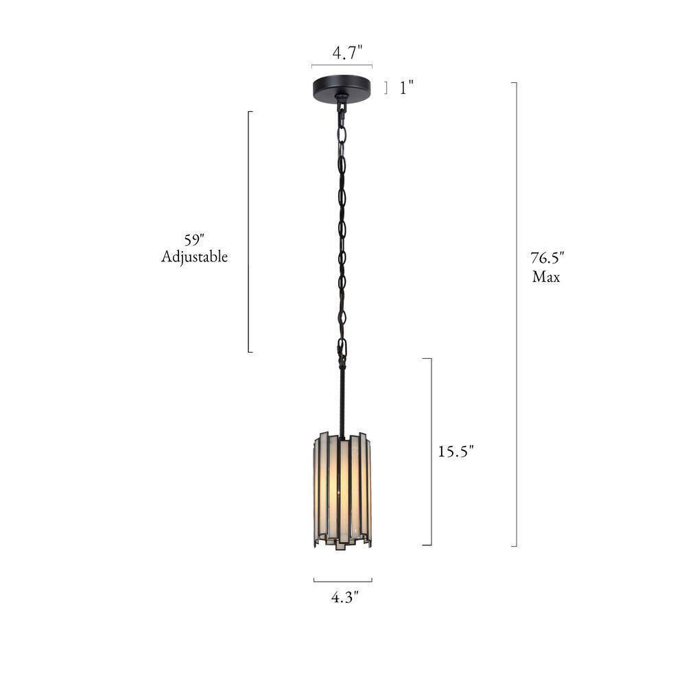 LNC 1-Light Painted Black Island Chandelier Drum Mini Pendant Ceiling Light