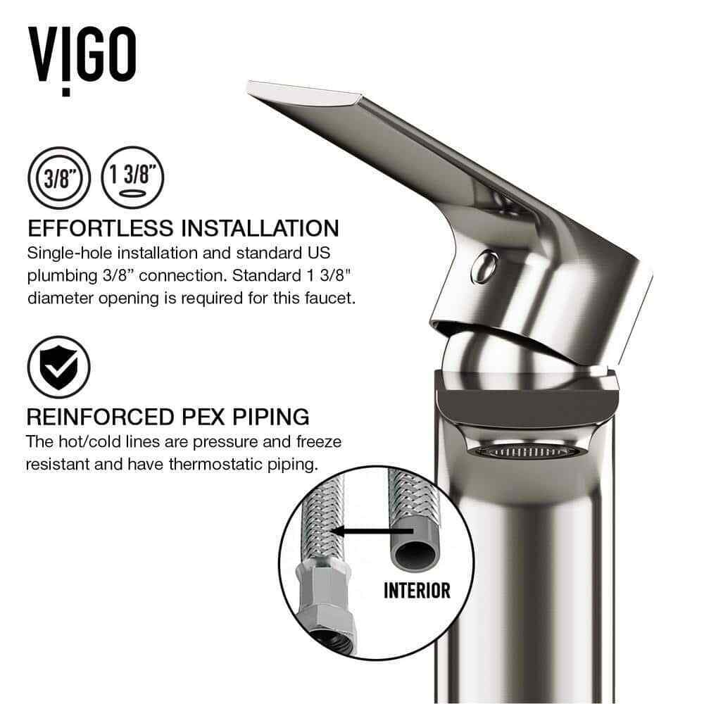 VIGO Norfolk Single Handle Single-Hole Bathroom Vessel Faucet in Brushed Nickel