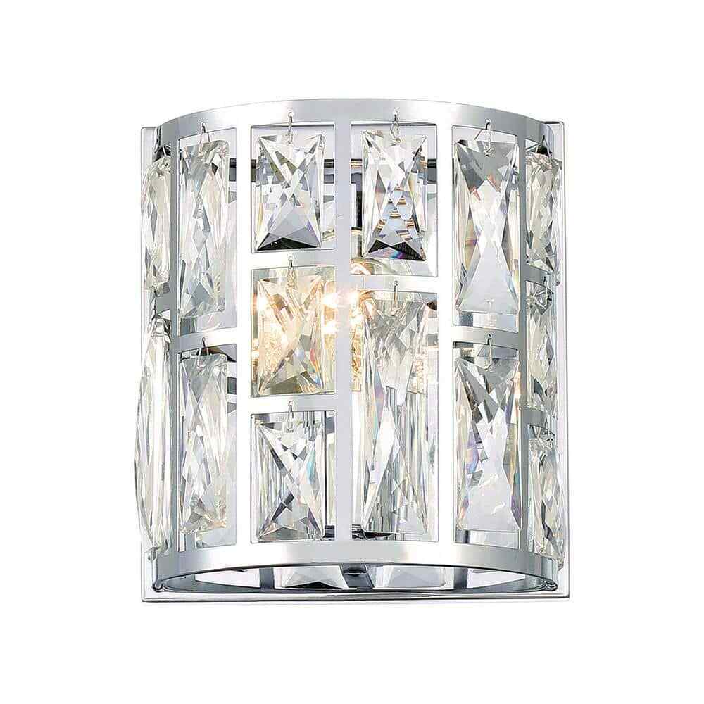Home Decorators Collection Kristella 1-Light Chrome Indoor Wall Sconce