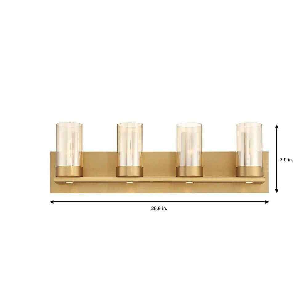 Home Decorators Samantha 26.6 in. 4-Light Brass LED Bathroom Vanity Light