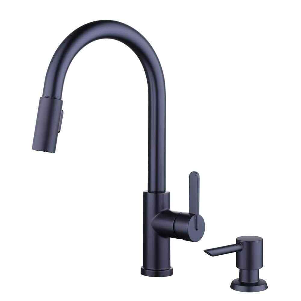 Glacier Bay Paulina Single-Handle Pull-Down Sprayer Kitchen Fauce in Matte Black