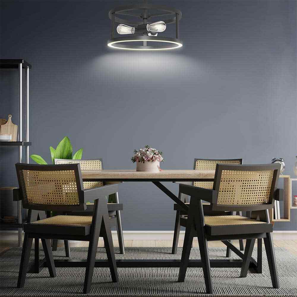 Feit Electric Katalyst 15 in. 3-Light Matte Black Color Selectable CCT LED