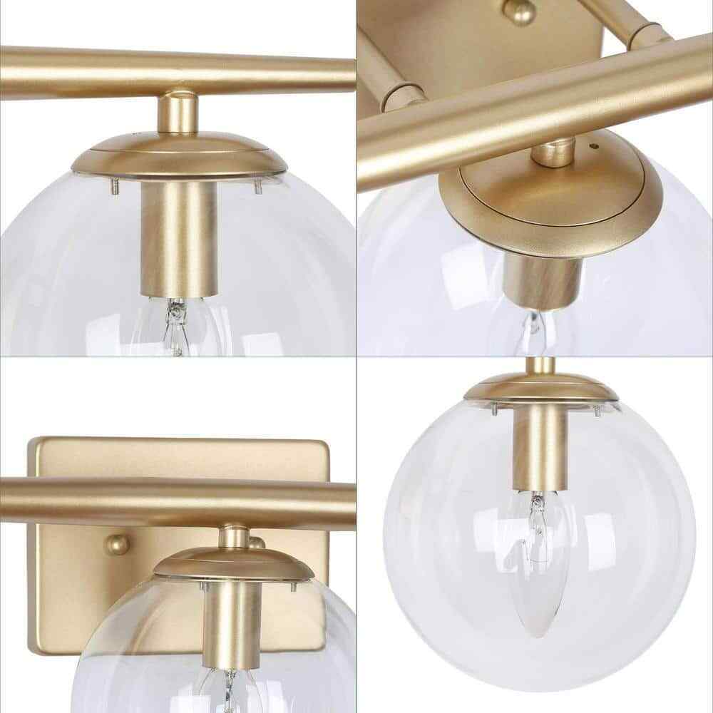 Uolfin Modern Gold Bathroom Vanity Light 3-Light Farmhouse Brass Wall Sconce