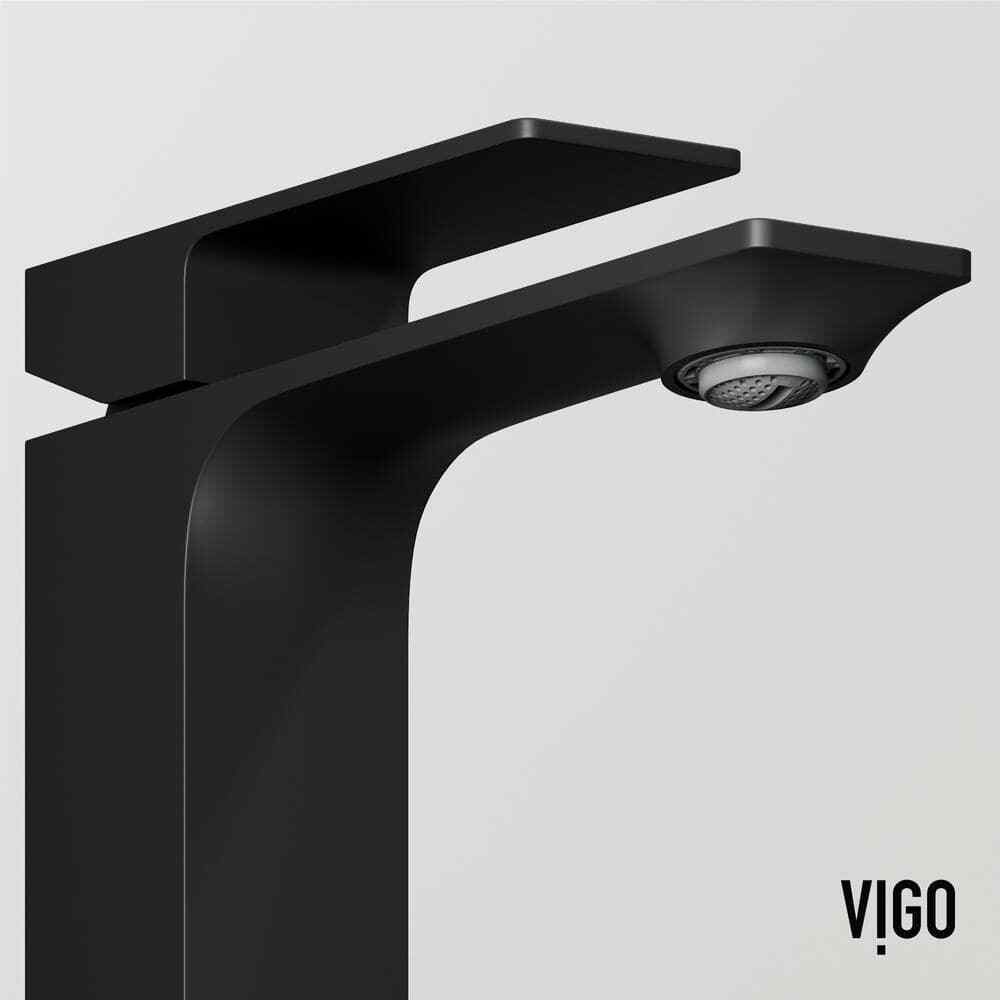 VIGO Dunn Single Handle Single-Hole Bathroom Faucet in Matte Black VG01054MB