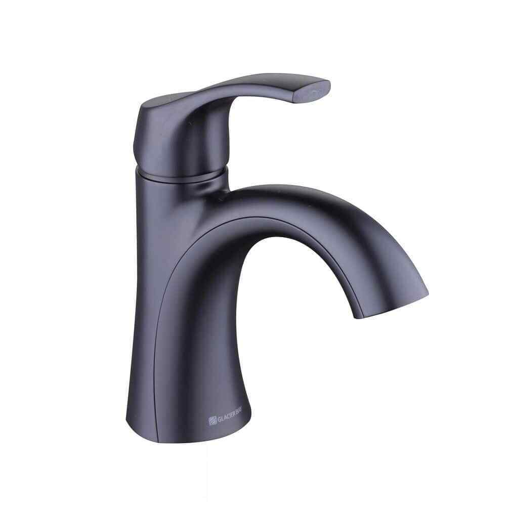 Glacier Bay Arnette Single Handle Single Hole Bathroom Faucet in Matte Black