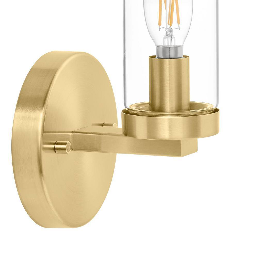 Hampton Bay Loveland 1-Light Brass Indoor Wall Sconce Light Fixture