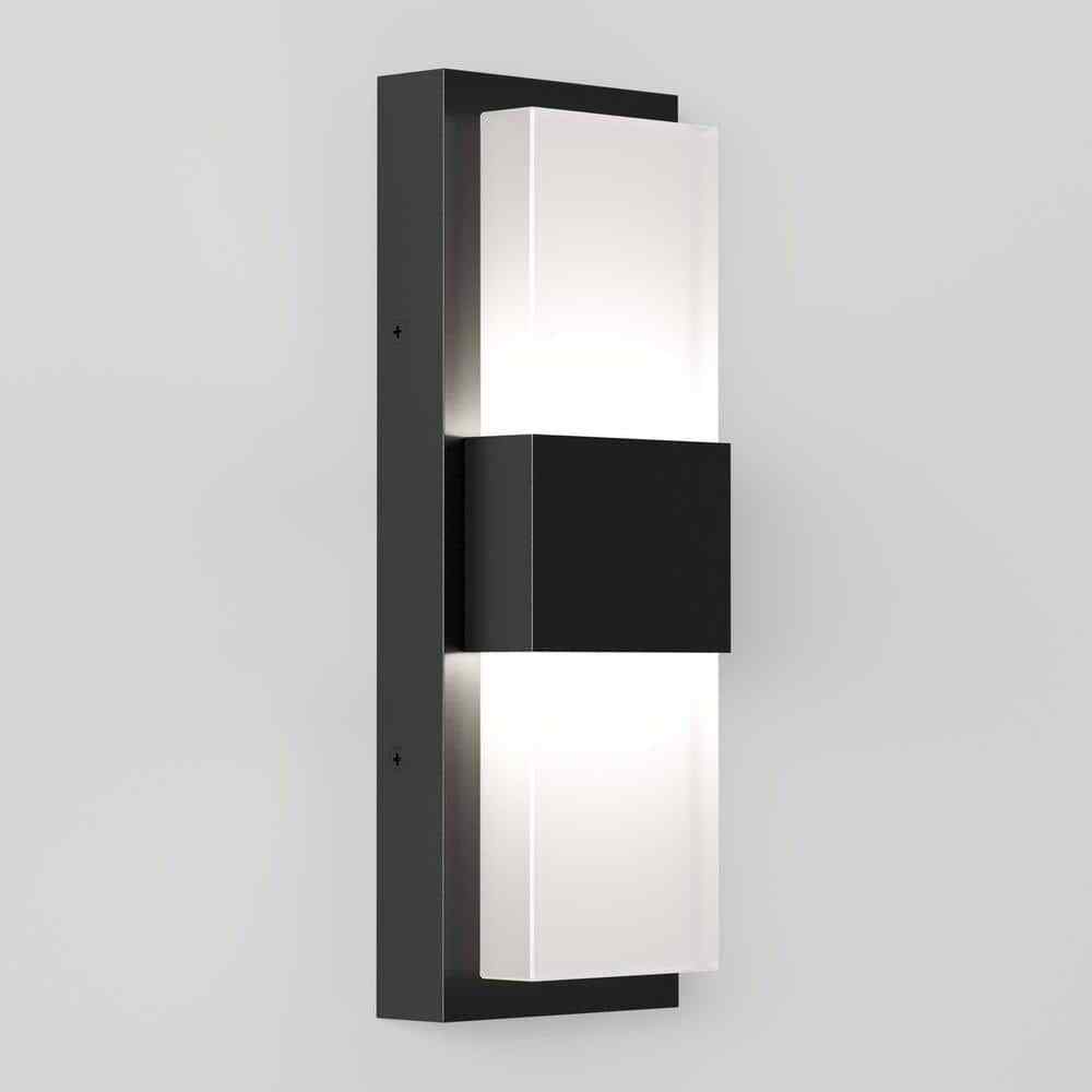 Artika Mazza Black Modern LED Outdoor Garage and Porch Light Lantern Sconce
