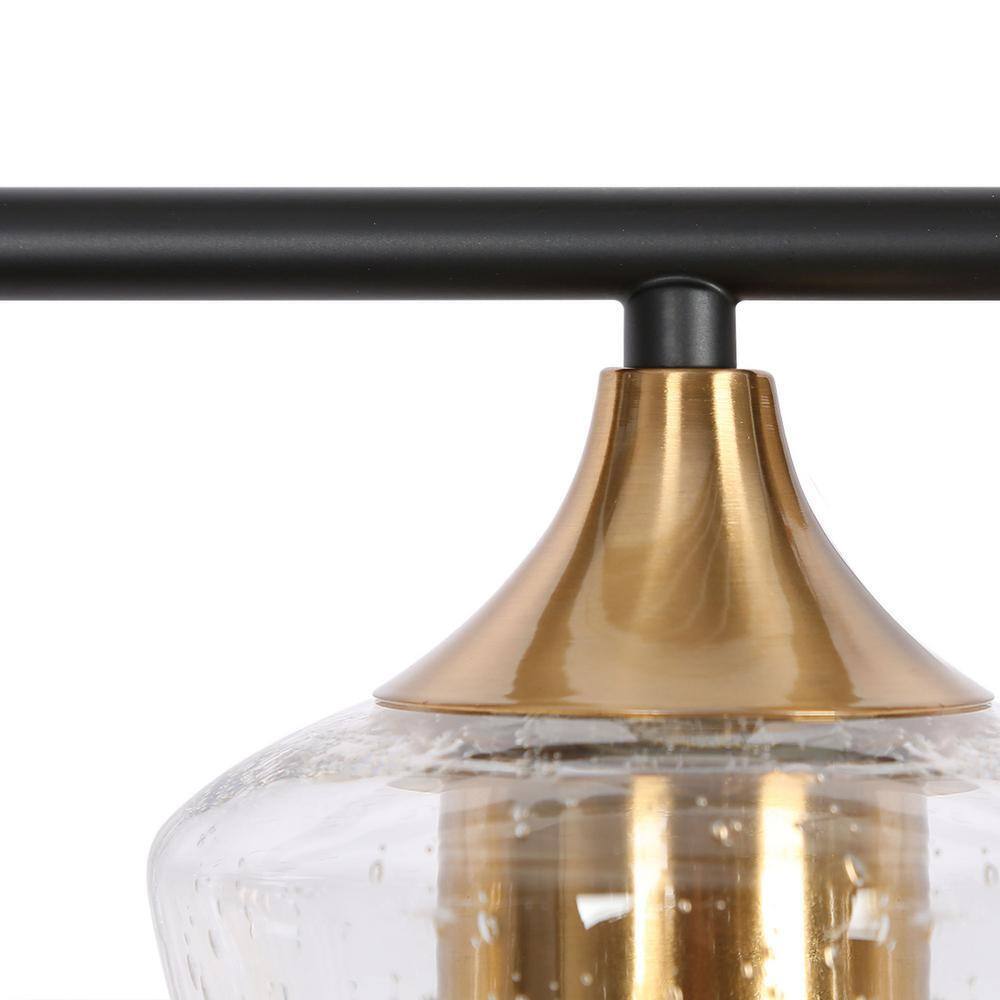 Zevni 20.5 in. Modern 4-Light Black Bathroom Vanity Lights Brass Gold Sconce