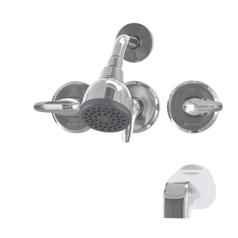 Glacier Bay Aragon Triple Handle 1-Spray Tub and Shower Faucet 1.8 GPM in Chrome