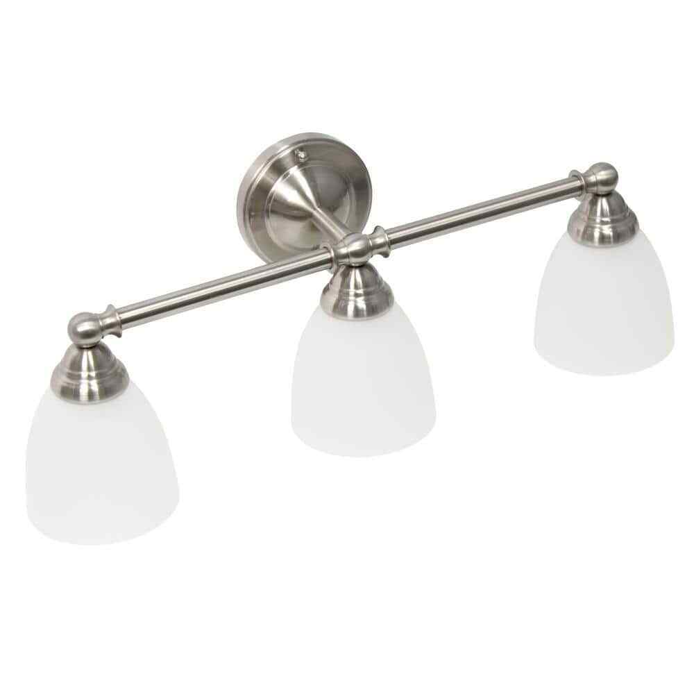 Simple Designs 25 in. Brushed Nickel Classic 3-Light Wall Mounted Vanity