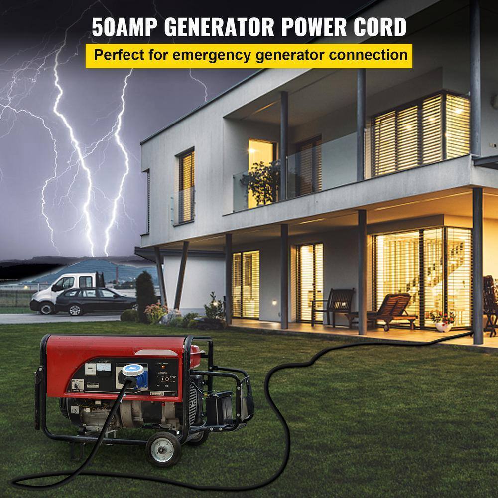 VEVOR 15 ft. 50 Amp Generator Power Cord Copper Durable Premium Extension Cord