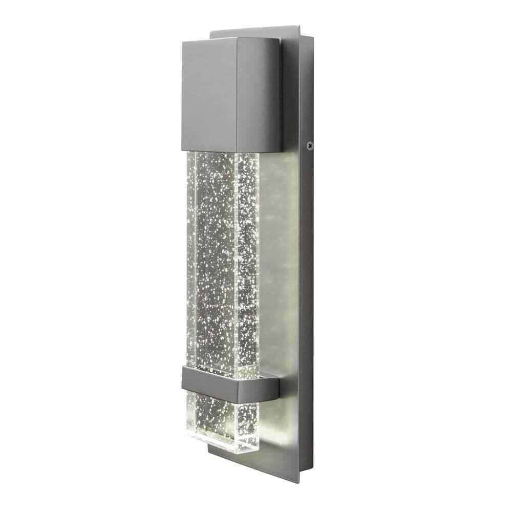 Hampton Bay Caroline Modern 1-Light Silver LED Outdoor Wall Lantern Sconce