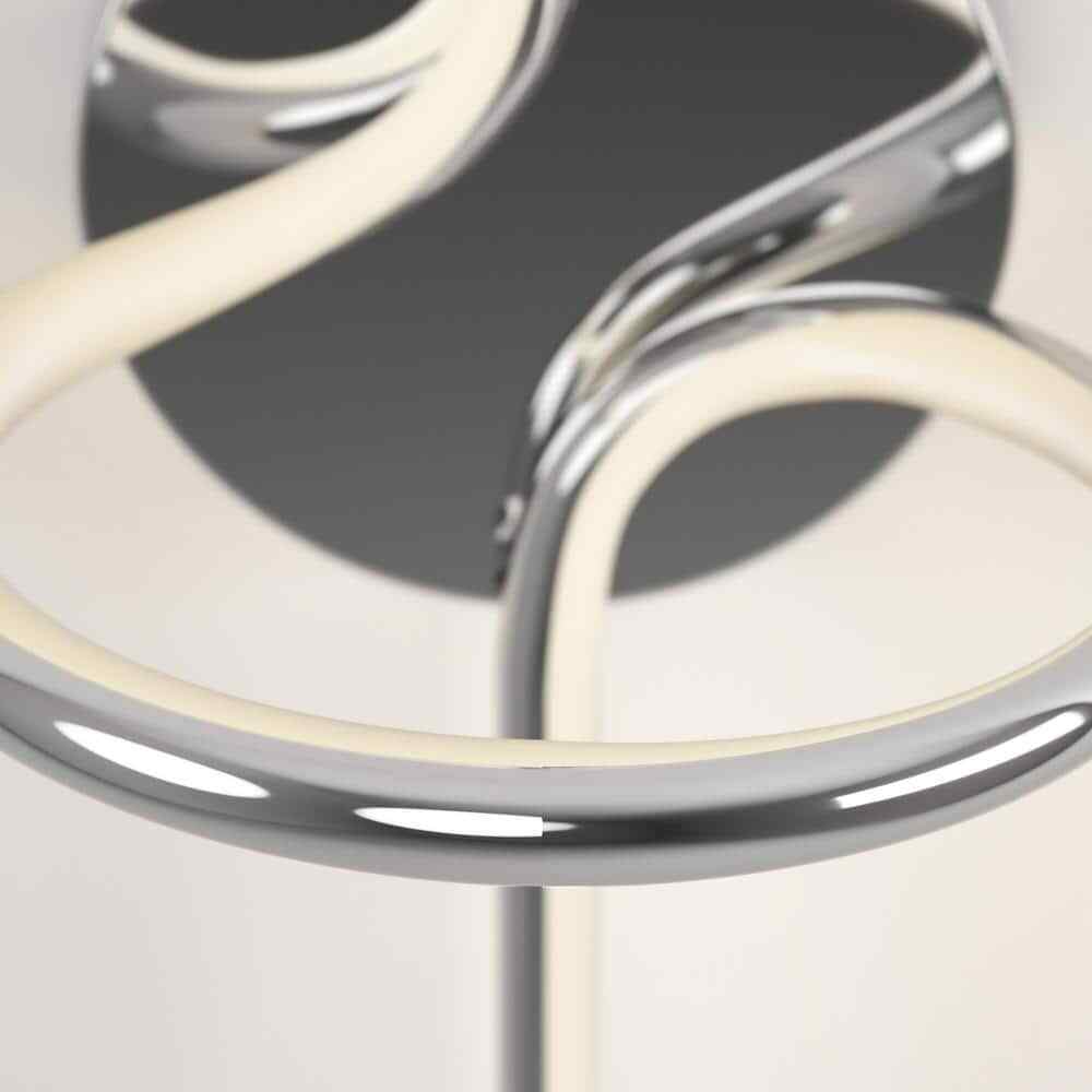 Artika Swirl Mini 8.9 in. 1-Light Chrome Modern Dimmable LED 3 CCT Wall Sconce