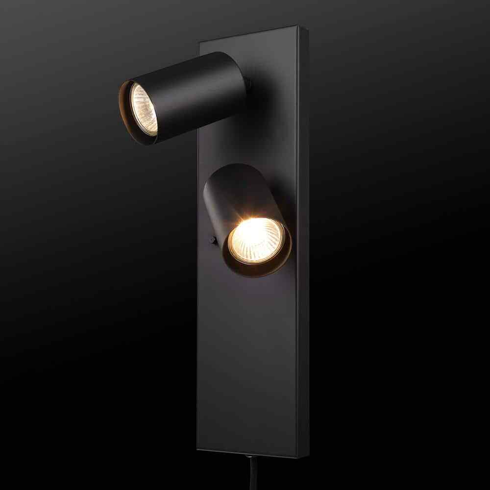 Globe Electric Davies Matte Black Plug-In or Hardwire Wall Sconce w/ Switch