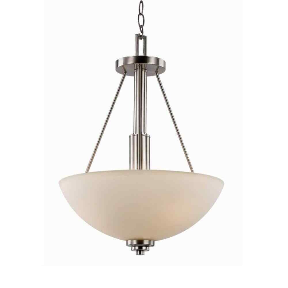 Bel Air Lighting 15.75 in. 3-Light Brushed Nickel Hanging Kitchen Pendant Light