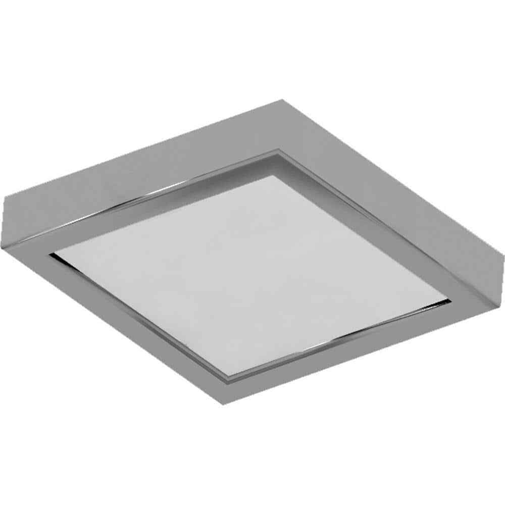 Volume Light 8 in. Brushed Nickel LED Indoor Mini Square Ceiling Flush Mount