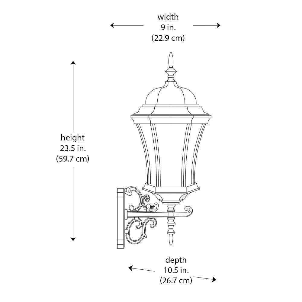 Bel Air Lighting Burlington 3-Light Black Coach Outdoor Wall Light Fixture