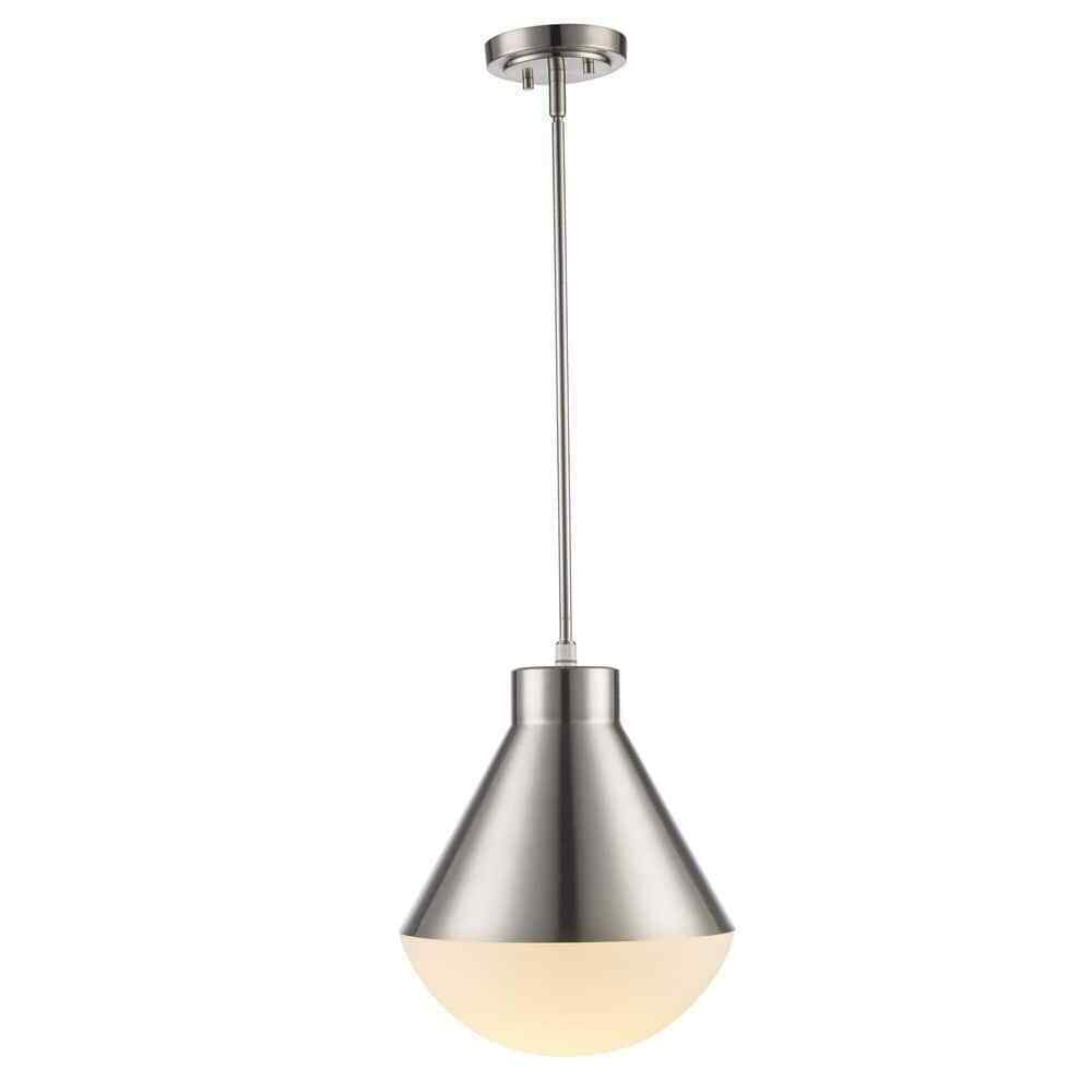 Bel Air Lighting Ludlow Brushed Nickel Hanging Pendant Light Fixture Glass Shade