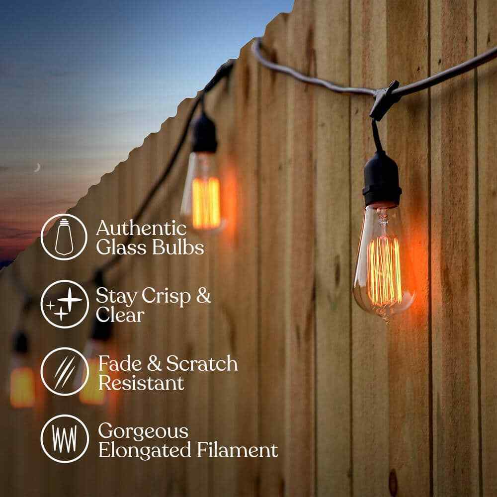 Brightech Ambience Pro 15-Light 48 ft. Outdoor Plug-in Incandescent String-Light