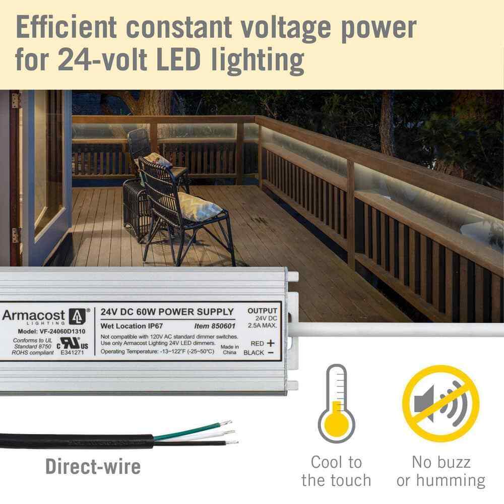 Armacost Lighting 60W Standard Wet Location LED Driver 24-Volt DC Transformer
