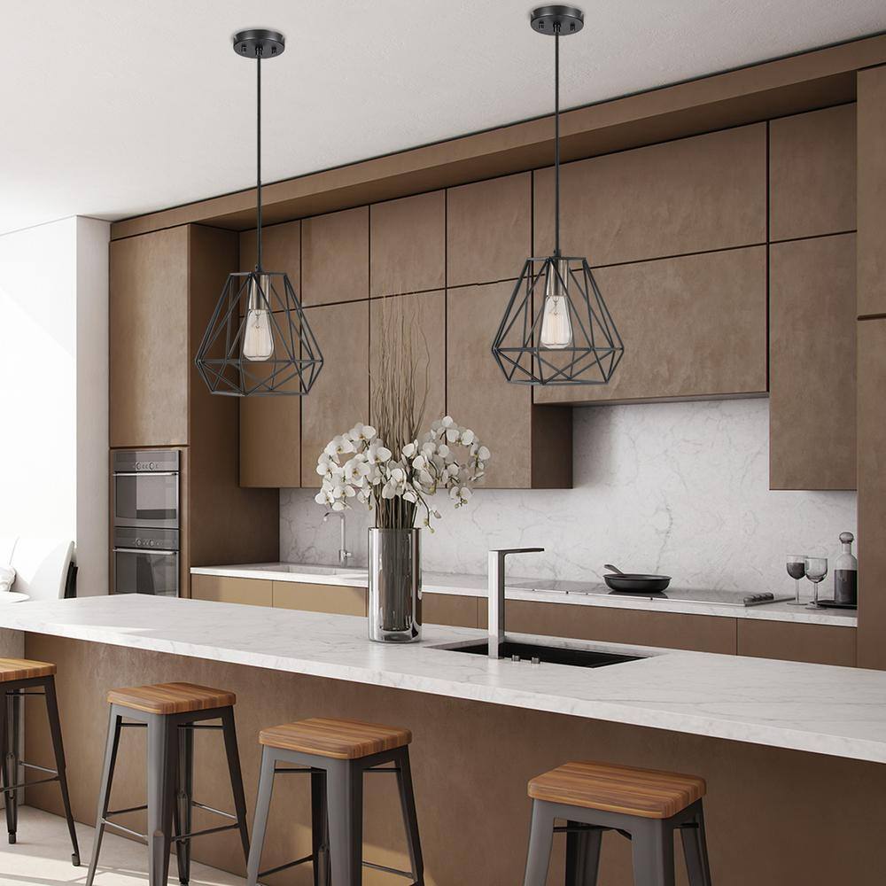 Globe Electric Dawson 1-Light Dark Bronze Plug-In or Hardwire Pendant Lighting