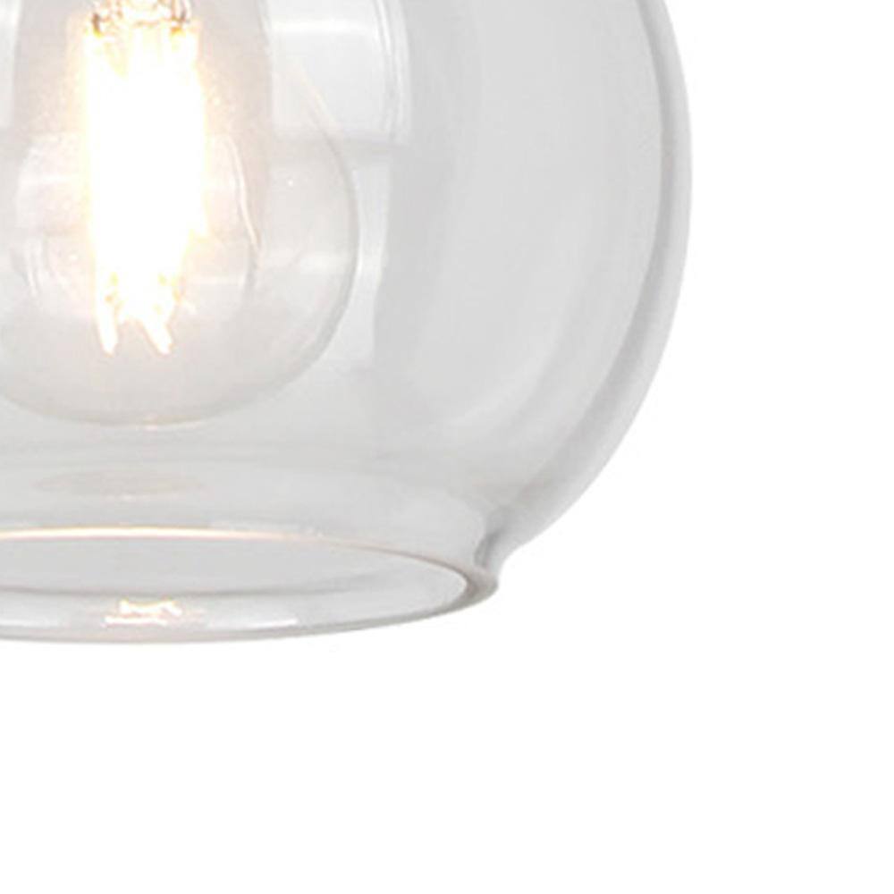 Hampton Bay Florabelle 6 in. W Mini-Pendant Antique Gold Clear Globe Glass Shade