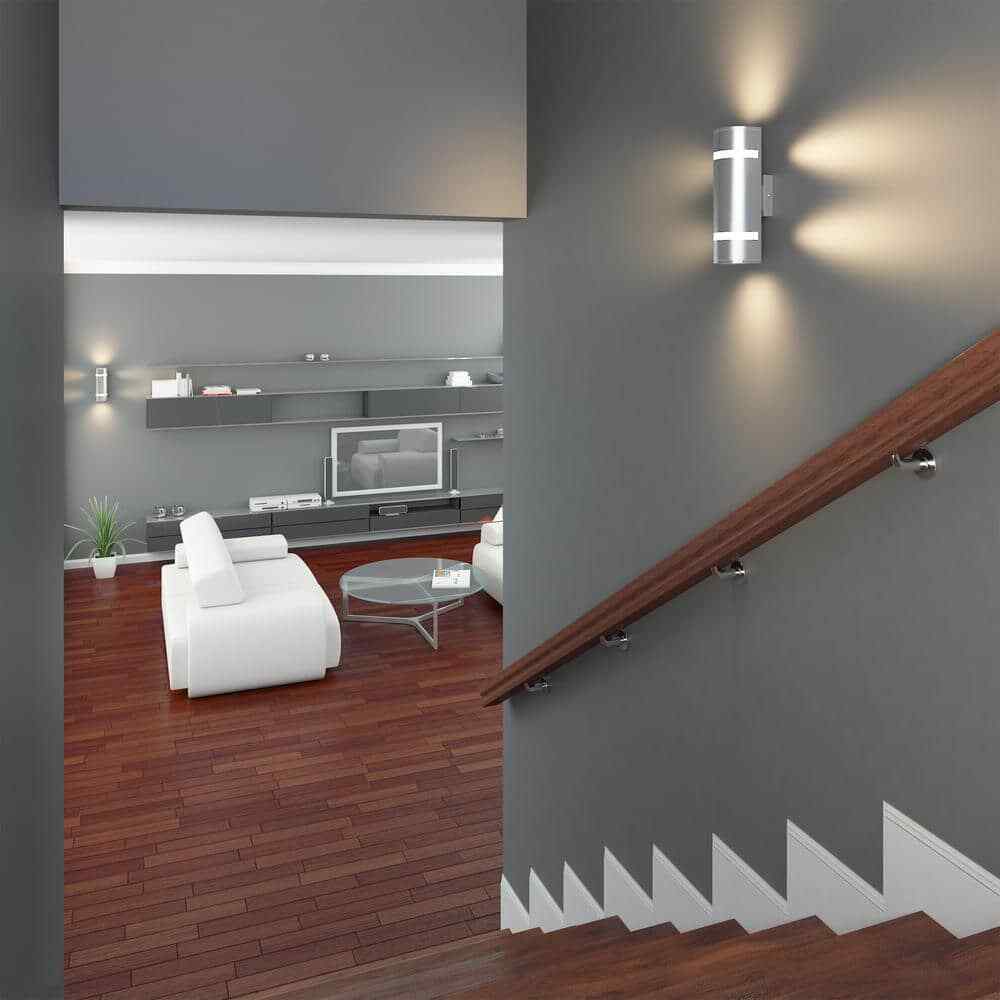 Artika 3-Way Stream Stainless Steel Modern Hardwired Light Cylinder Sconce