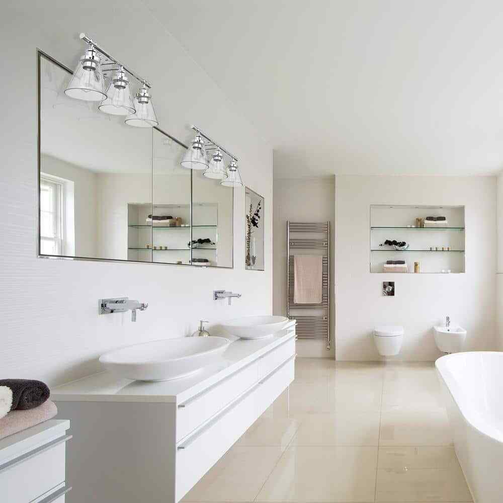 Globe Electric Parker 3-Light Chrome Vanity Light Bath Set 5-Piece