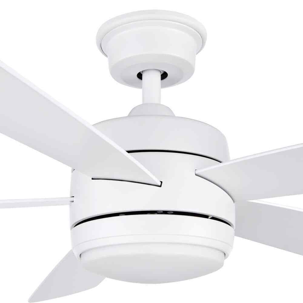 Hampton Bay Averly 52 in. LED Matte White Ceiling Fan w/ Light + Remote Control