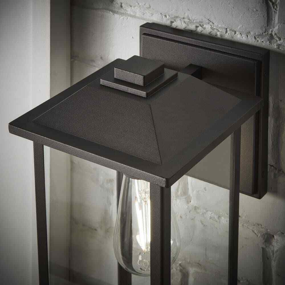 12 in. Bronze Hardwired Classic Outdoor Wall Lantern Sconce with Clear Glass