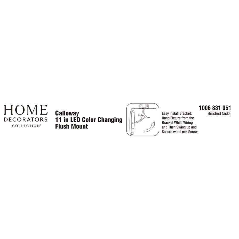 Home Decorators Calloway 11 in. Brushed Nickel Integrated LED 5CCT Flush Mount