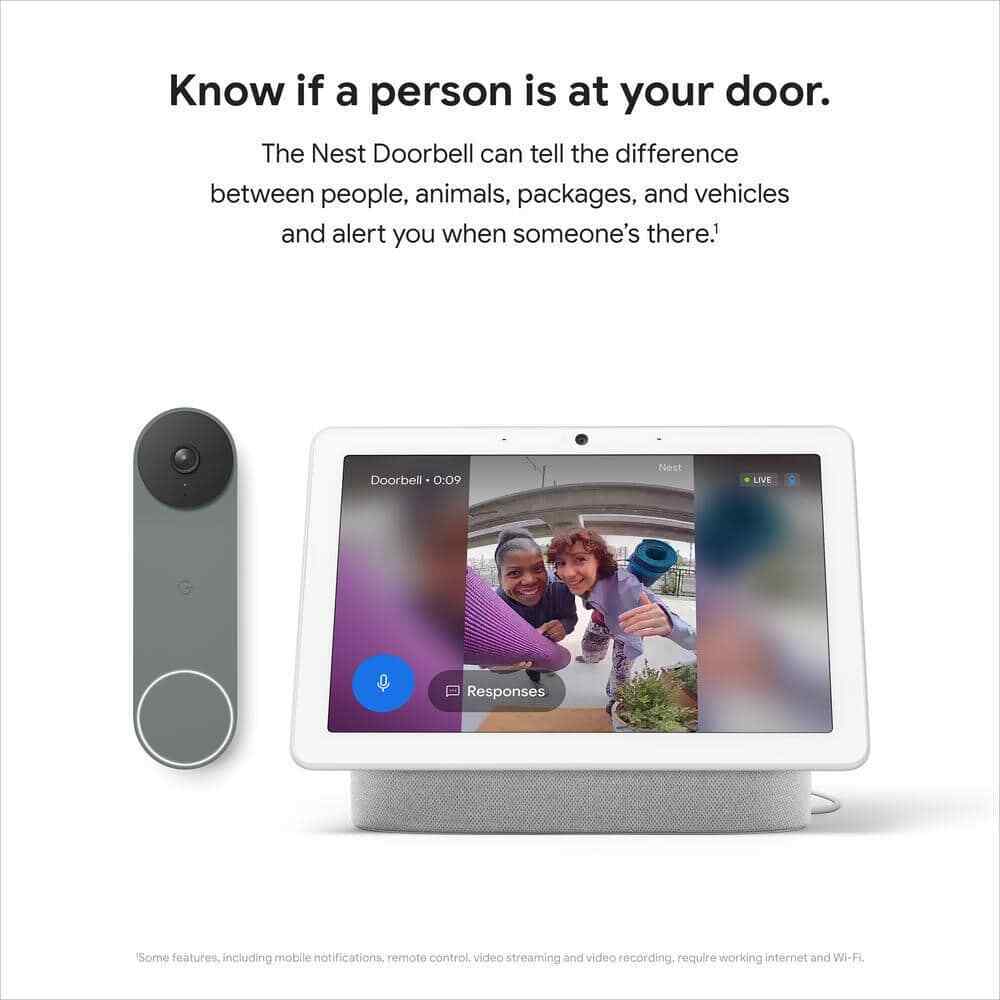 Google Nest Doorbell Battery - Smart Wi-Fi Video Doorbell Camera - Ivy