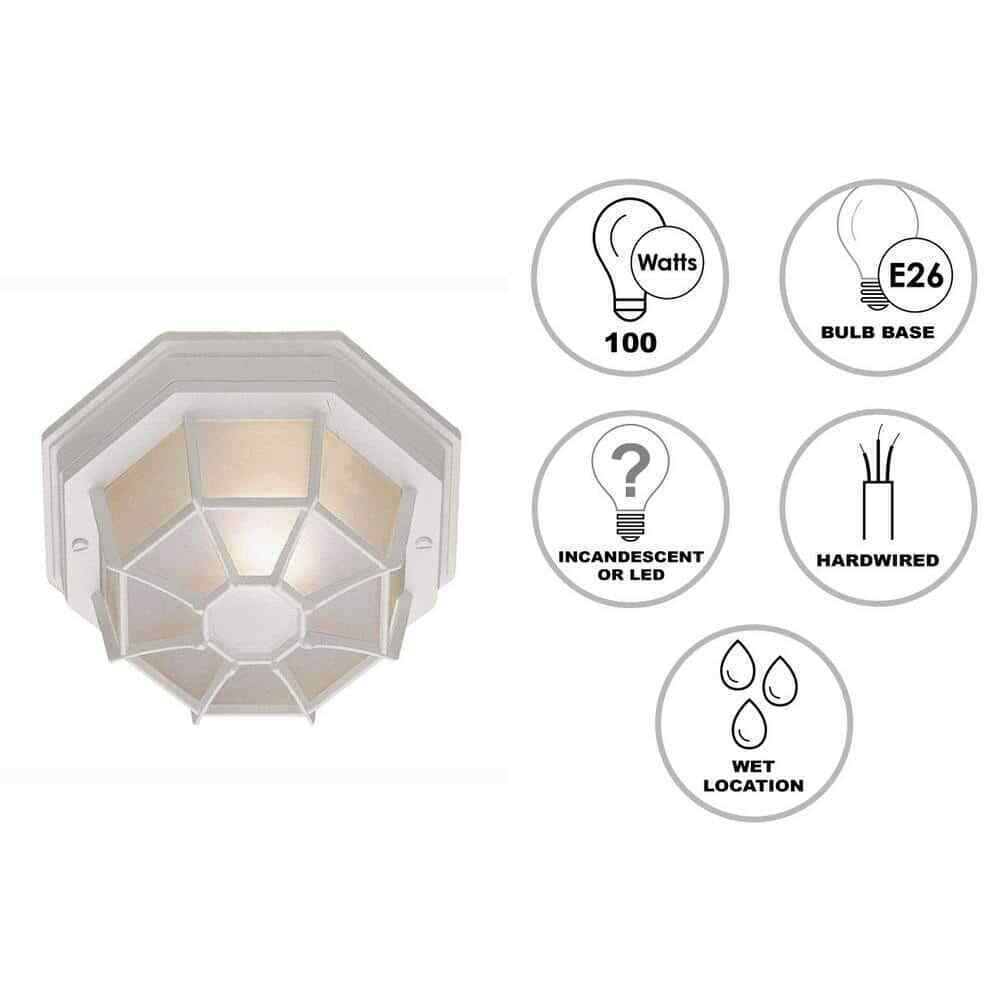 Bel Air Lighting Benkert 9 in. Outdoor Flush Mount Ceiling Light Fixture