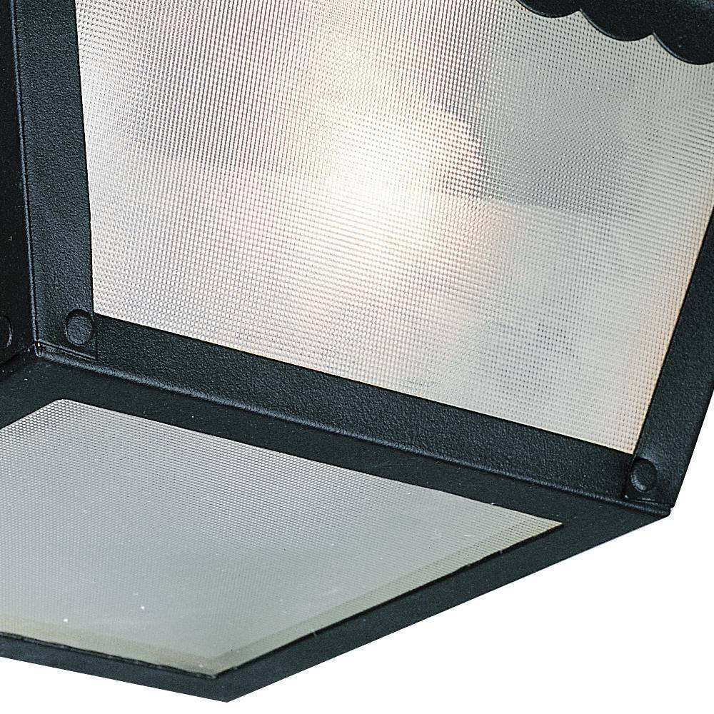Bel Air Lighting Samantha 1-Light Black Outdoor Flush Mount Ceiling Fixture