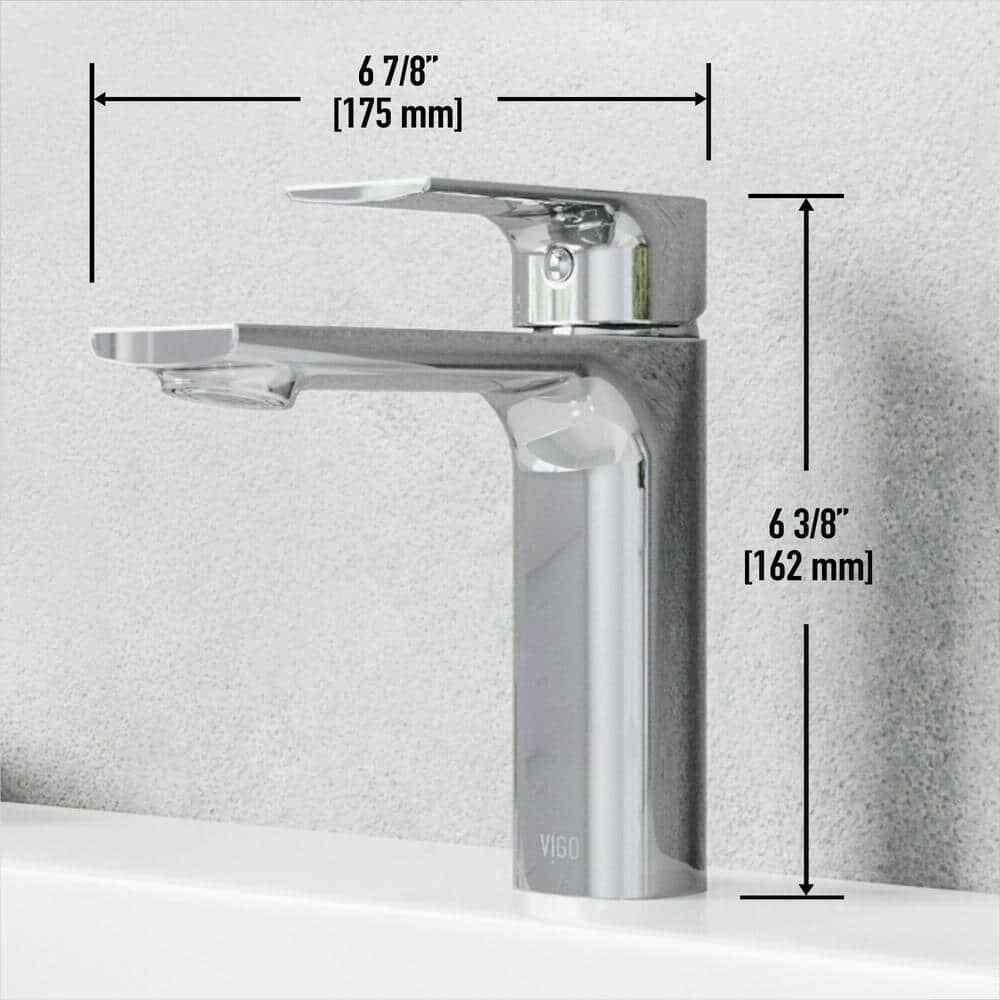 VIGO Davidson Single Handle Single-Hole Bathroom Faucet in Chrome VG01043CH
