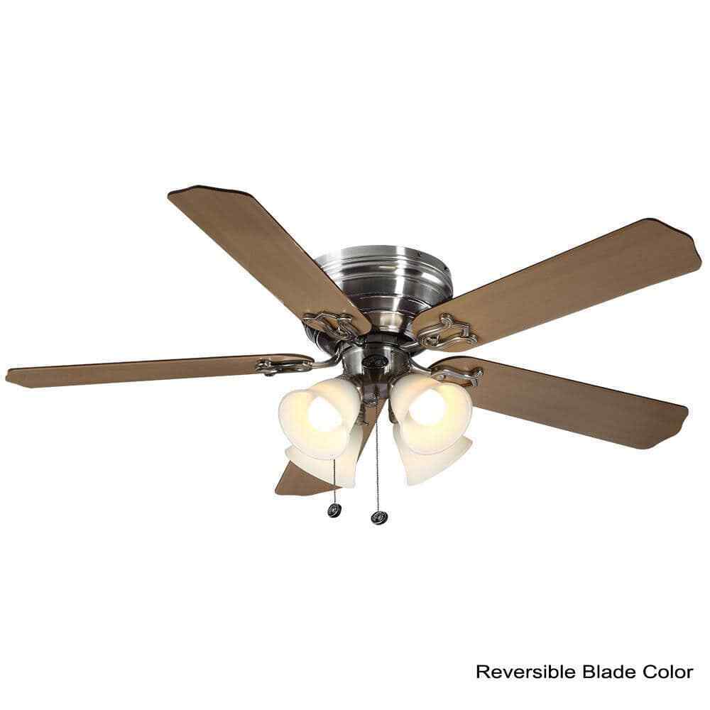 Hampton Bay Carriage House 52 in. Indoor LED Brushed Nickel Ceiling Fan