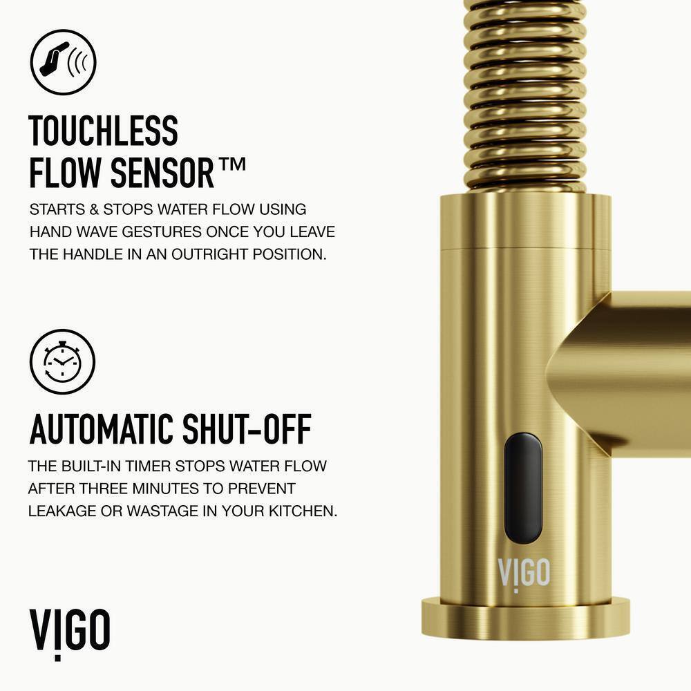 VIGO Edison Single Handle Pull-Down Sprayer Kitchen Faucet w/ Touchless Sensor